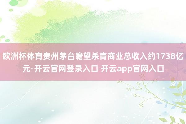 欧洲杯体育贵州茅台瞻望杀青商业总收入约1738亿元-开云官网登录入口 开云app官网入口