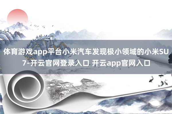 体育游戏app平台小米汽车发现极小领域的小米SU7-开云官网登录入口 开云app官网入口
