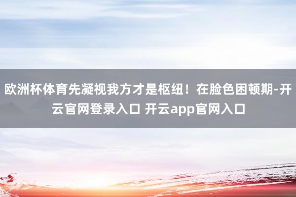 欧洲杯体育先凝视我方才是枢纽！在脸色困顿期-开云官网登录入口 开云app官网入口