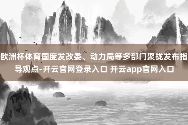 欧洲杯体育国度发改委、动力局等多部门聚拢发布指导观点-开云官网登录入口 开云app官网入口