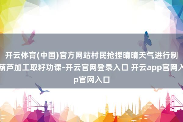 开云体育(中国)官方网站村民抢捏晴晴天气进行制种葫芦加工取籽功课-开云官网登录入口 开云app官网入口