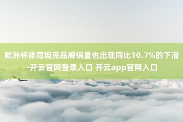欧洲杯体育坦克品牌销量也出现同比10.7%的下滑-开云官网登录入口 开云app官网入口