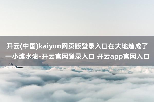 开云(中国)kaiyun网页版登录入口在大地造成了一小滩水渍-开云官网登录入口 开云app官网入口