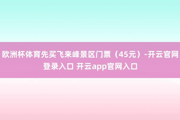 欧洲杯体育先买飞来峰景区门票（45元）-开云官网登录入口 开云app官网入口