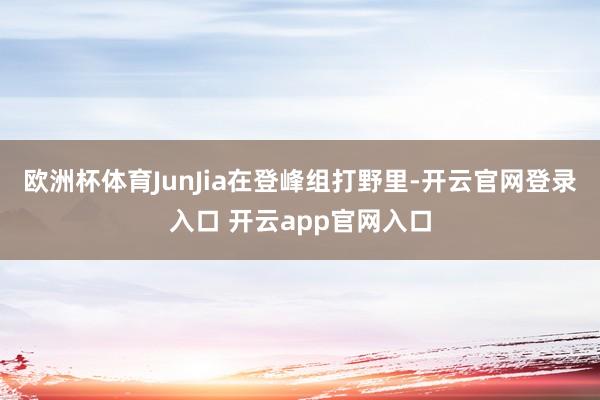 欧洲杯体育JunJia在登峰组打野里-开云官网登录入口 开云app官网入口