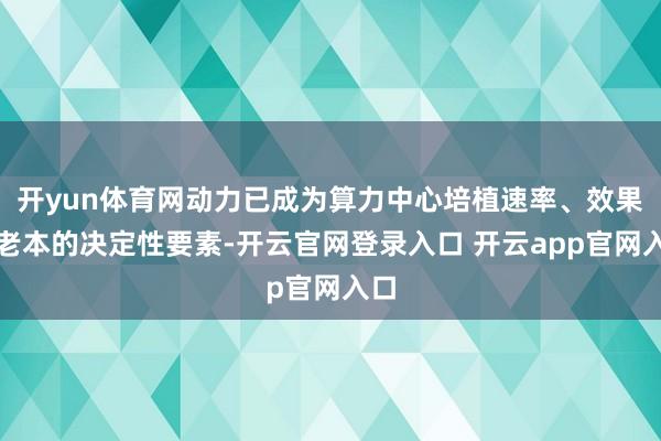 开yun体育网动力已成为算力中心培植速率、效果和老本的决定性要素-开云官网登录入口 开云app官网入口