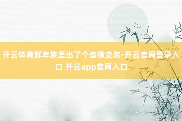 开云体育鲜卑族里出了个蛮横变装-开云官网登录入口 开云app官网入口