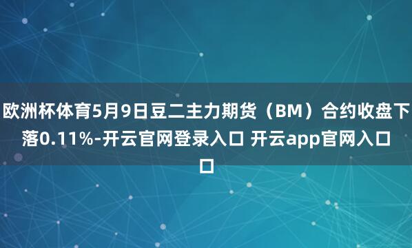 欧洲杯体育5月9日豆二主力期货（BM）合约收盘下落0.11%-开云官网登录入口 开云app官网入口